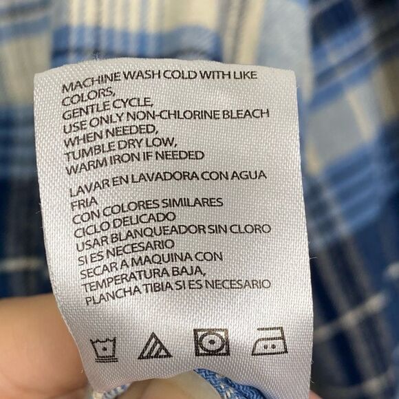 Weatherproof Mens Blue & White Plaid Flannel Shirt - Picture 6 of 7